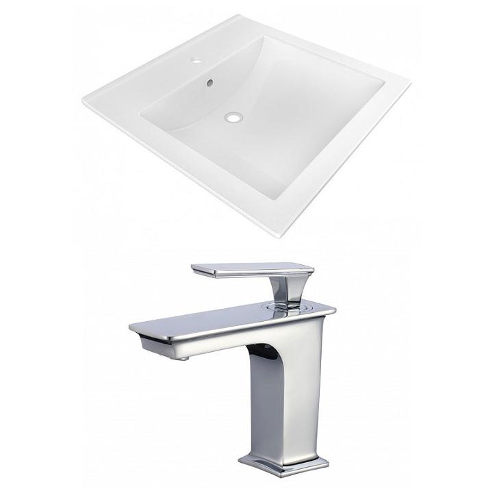 21.5-in. W 1 Hole Ceramic Top Set In White Color -cupc Faucet Incl.