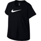 Nike Swoosh Short Sleeve Crew Neck T-shirt-womens Plus