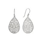 Silver Reflections&trade; Silver-plated Filigree Pear-shaped Drop Earrings