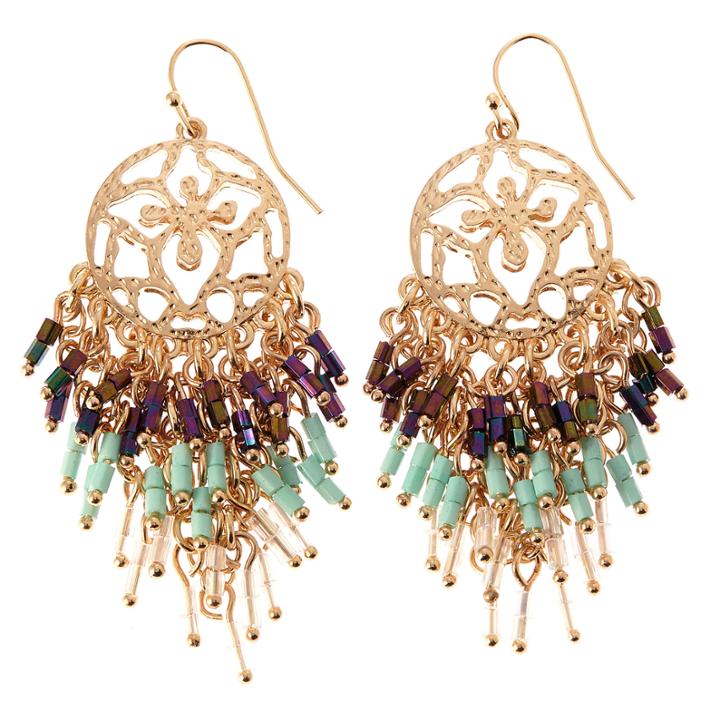 Natasha Accessories Blue Crystal Drop Earrings