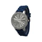 Olivia Pratt Womens Rhinestone Bezel Roman Numeral Dial Navy Silicon Watch 20369navy