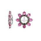 Lab-created Pink Sapphire And Genuine Black Sapphire Earring Jackets