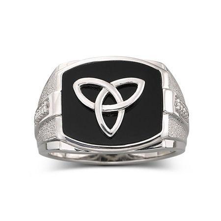 Men's Onyx & Diamond-accent Ring Sterling Silver