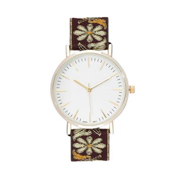Geneva Platinum Womens Brown Strap Watch-10143