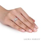 Laura Ashley Womens 3/8 Ct. T.w. Genuine Round White Diamond Sterling Silver Engagement Ring