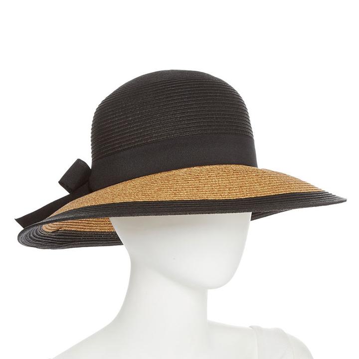 Scala Colorblock Bow Floppy Hat