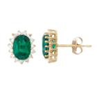 1/3 Ct. T.w. Oval Lab Created Emerald 10k Gold Stud Earrings