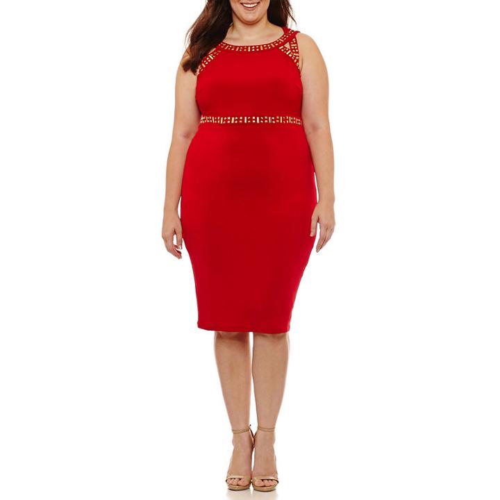 Melrose Sleeveless Embellished Sheath Dress - Plus