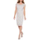 Onyx Nites Cap Sleeve Lace Fit & Flare Dress