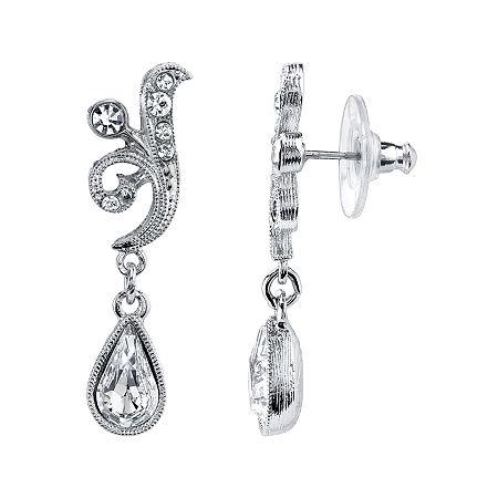 1928 Jewelry Crystal Teardrop Earrings