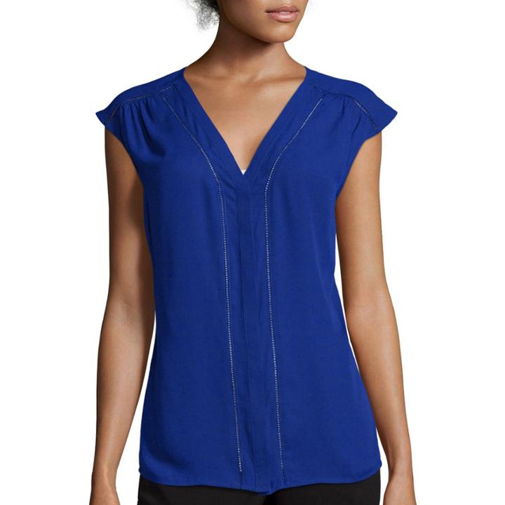 Worthington Sleeveless Button-down Shirt - Tall
