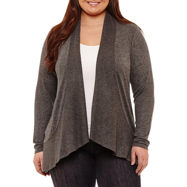 Boutique + Long Sleeve Cardigan - Plus