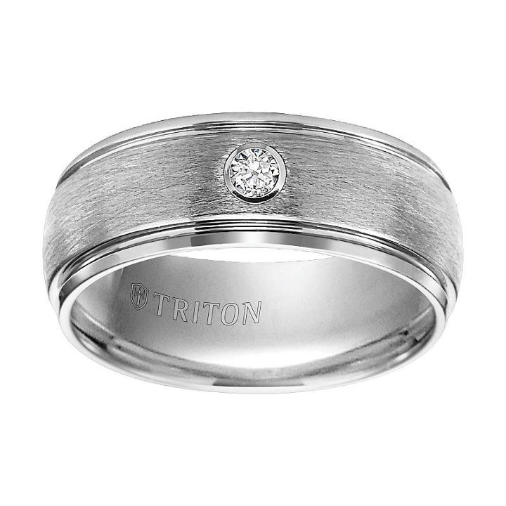 Unisex 1/10 Ct. T.w. White Diamond Tungsten Wedding Band