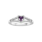 Limited Quantities1/7 Ct. T.w. White And Color-enhanced Purple Diamond Sterling Silver Heart Ring
