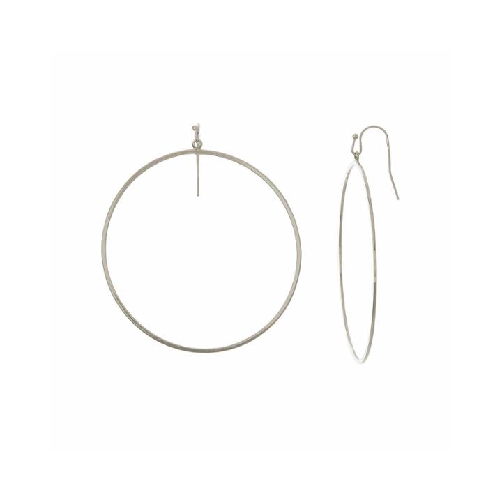 Natasha Silver-tone Circle Earrings