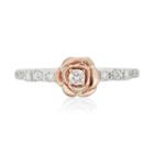 Enchanted Disney Fine Jewelry Womens 1/4 Ct. T.w. Genuine Round White Diamond Gold Sterling Silver Promise Ring