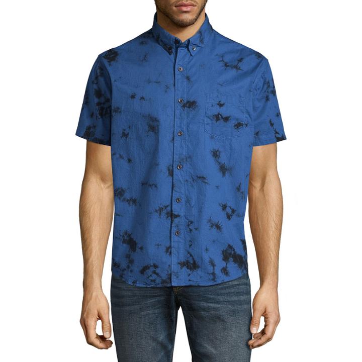 Arizona Short Sleeve Printed Poplin Button-front Shirt