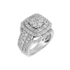 Womens 3 Ct. T.w. Genuine Round White Diamond 10k Gold Engagement Ring