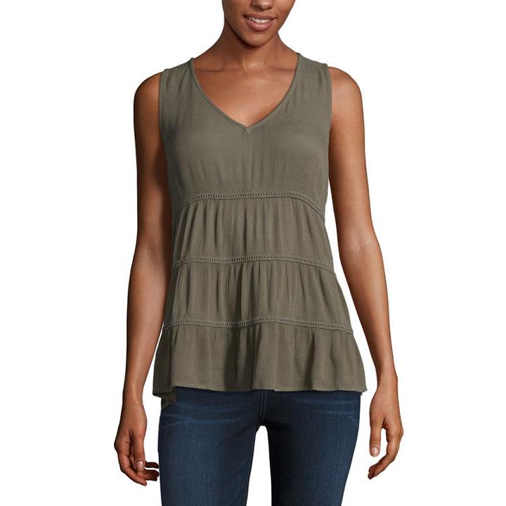Arizona Sleeveless Peasant Top-juniors