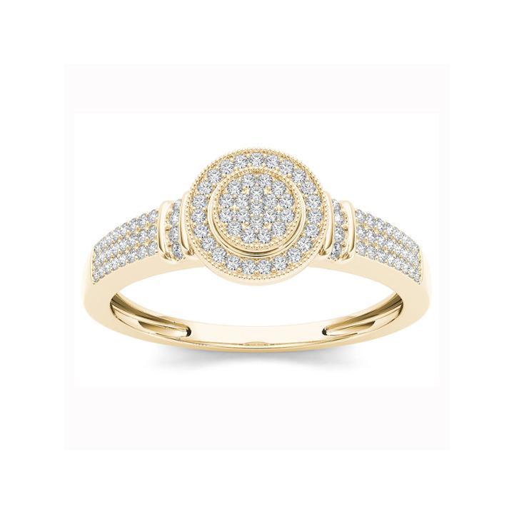 Womens 1/7 Ct. T.w. Round White Diamond 10k Gold Engagement Ring