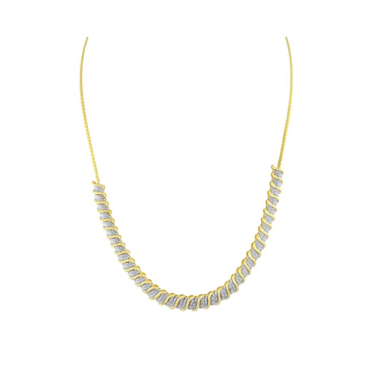 1/2 Ct. T.w. Diamond 14k Yellow Gold Over Sterling Silver Necklace