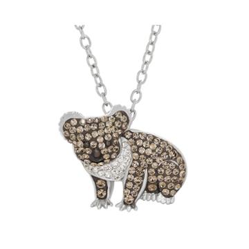 Animal Planet&trade; Australia Koala Crystal Sterling Silver Pendant Necklace