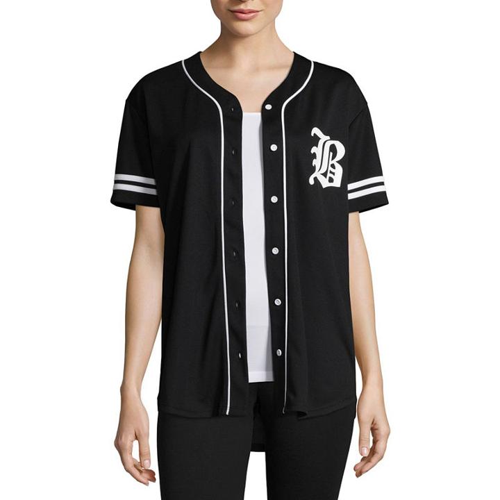 Flirtitude Brooklyn Short Sleeve Baseball Tee - Juniors