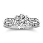 Diamond Blossom 1/10 Ct. T.w. Diamond Cluster Sterling Silver Ring