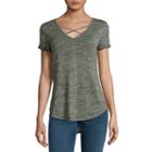 A.n.a Short Sleeve V Neck T-shirt-womens Talls