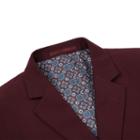 Verno Men's Burgundy Two Piece Notched Lapel Slim Fit Suit