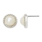 Vieste Rhinestones And Simulated Pearl Stud Earrings