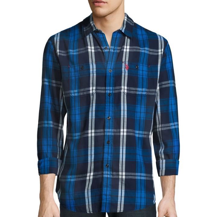 U.s. Polo Assn. Long-sleeve Plaid Twill Sport Shirt