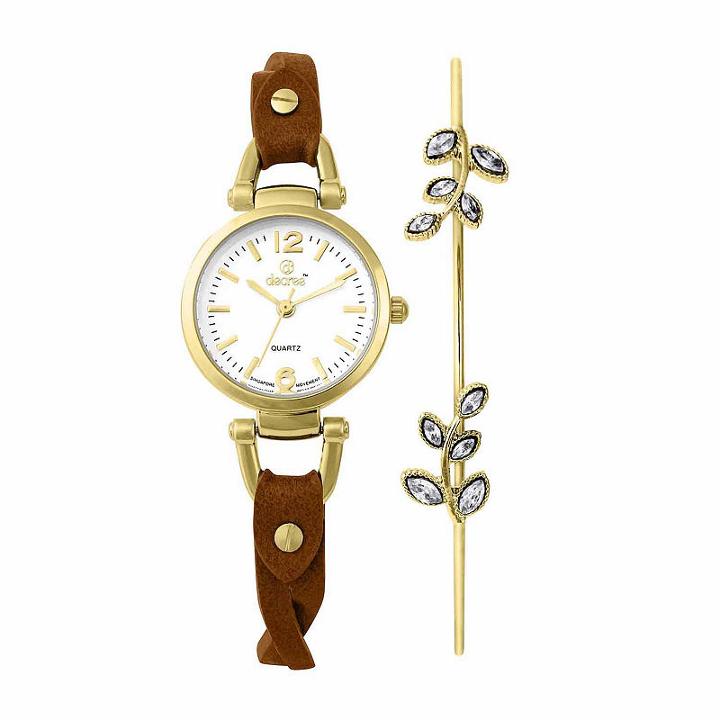 Decree Womens Brown 2-pc. Watch Boxed Set-pt3164dgdbn