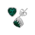 Lab-created Emerald Sterling Silver Earrings