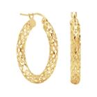 Geometric Cut-out Hoop Earrings 14k Yellow Gold