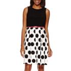 R & K Originals Sleeveless Polka Dot Skirt Fit-and-flare Dress