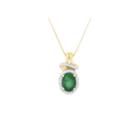 Womens 1/10 Ct. T.w. Green Emerald 10k Gold Pendant Necklace