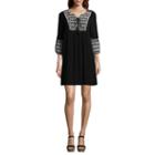 A.n.a 3/4 Sleeve Embroidered Dress