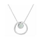 Lab-created Opal Sterling Silver Double Circle Pendant Necklace