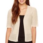 Robbie Bee Elbow-sleeve Pointelle Shrug