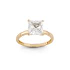 Diamonart Womens 3 Ct. T.w. Lab Created Princess White Cubic Zirconia 10k Gold Engagement Ring