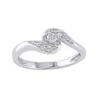 Diamond-accent Swirl Ring