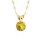 Lab-created Round Yellow Sapphire 10k Yellow Gold Pendant Necklace