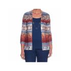 Alfred Dunner Gypsy Moon 3/4 Sleeve Scoop Neck Layered Sweaters