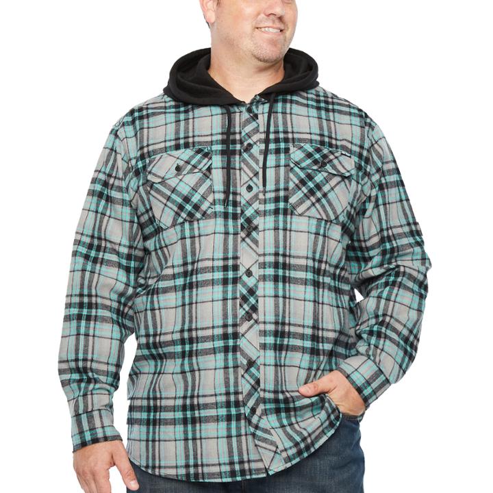 Zoo York Long Sleeve Plaid Button-front Shirt-big And Tall