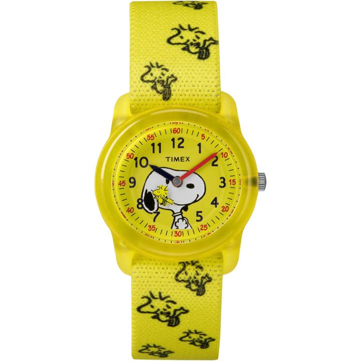 Timex Time Machines Peanuts Peanuts Unisex Yellow Strap Watch-tw2r41500xy