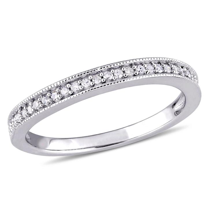 Womens 1/8 Ct. T.w. Genuine White Diamond Sterling Silver Wedding Band