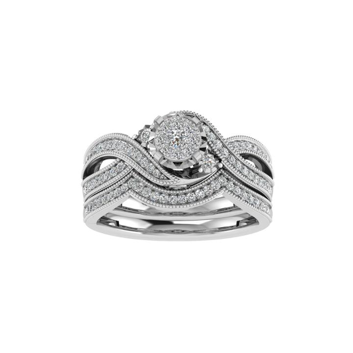 Cherished Hearts Womens 1/2 Ct. T.w. White Diamond 14k Gold Bridal Set