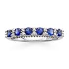 I Said Yes&trade; 1/7 Ct. T.w. Diamond And Lab-created Blue Sapphire 9mm Wedding Band