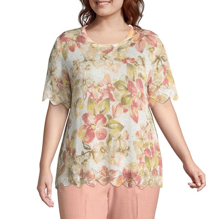 Alfred Dunner La Dolce Vita Sequin Sweater- Plus
